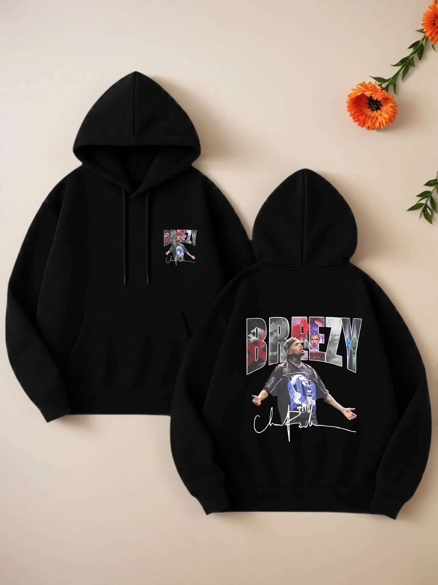 

Graphic Hoodie, Streetwear Aesthetic, Letter Print, Cotton Blend, Casual Everyday Wear for Teens