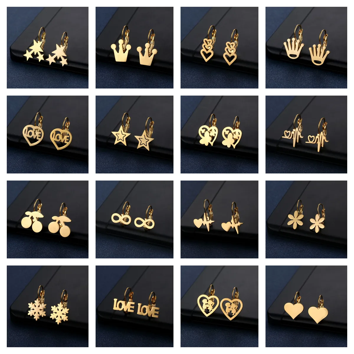 Stainless Steel Earrings New Aesthetic Stars Korean Fashion Charms Sexy Charm Bear Earring For Women Jewelry Party Gifts