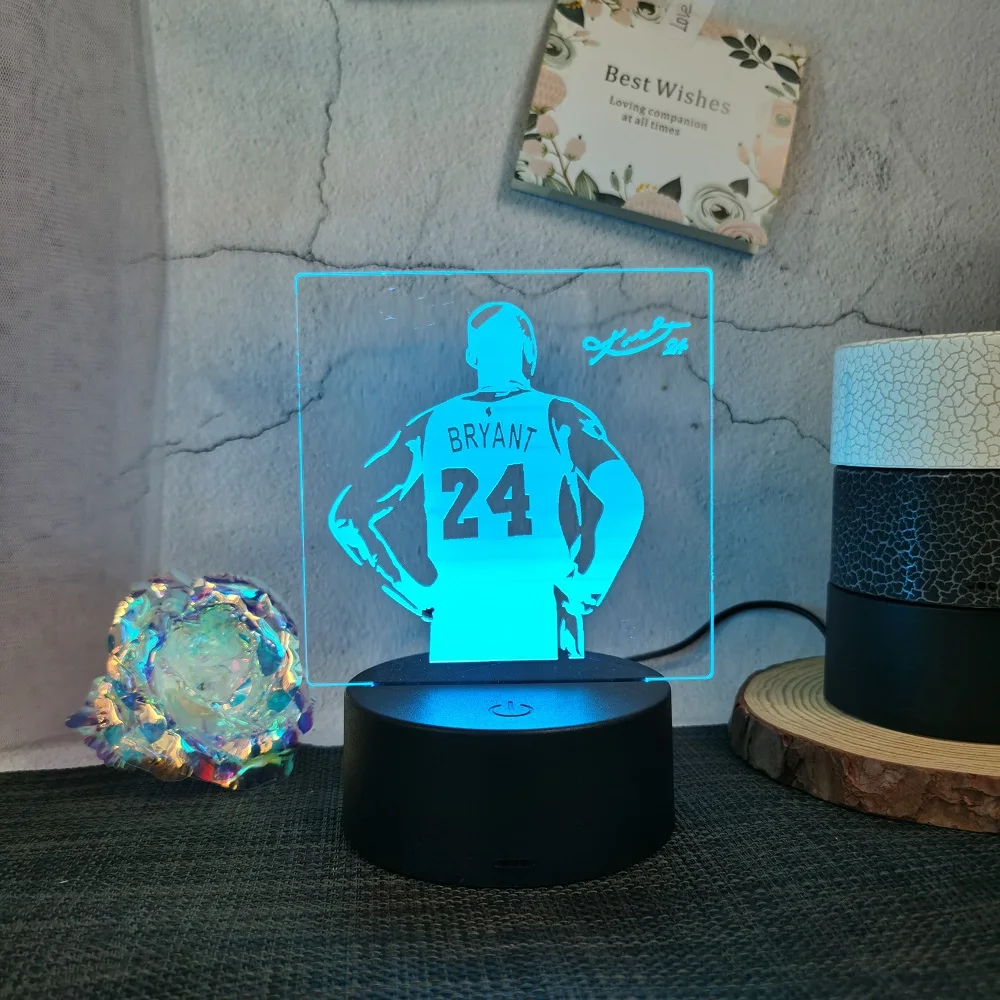 Basketball Player Kobe Kids Night Light LED Lights Touch Control 7 Colour Changes Great Birthday Gift for Sports Lover Boys