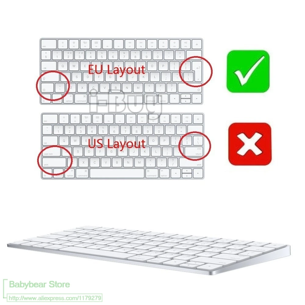 For Magic Keyboard Euro EU ENGLISH European Magic wireless Keyboard For Apple Magic Keyboard Silicone Keyboard Cover Protector