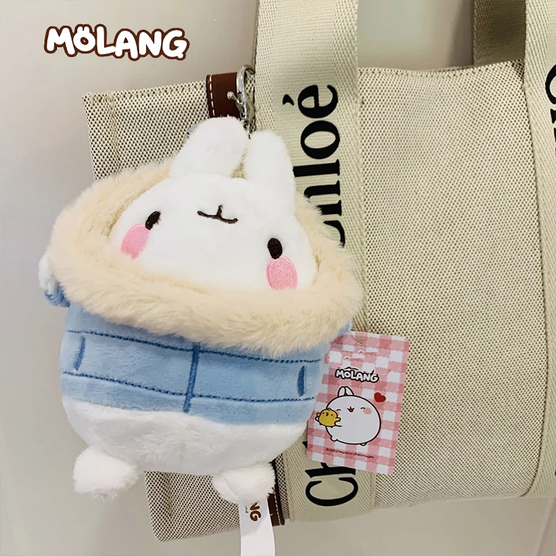 2024 Hot Sale Genuine Molang keychain Pendant Wearing Clothes Rabbit Filled Plush Pendant Stuffed Plush Doll For Bags key Gifts