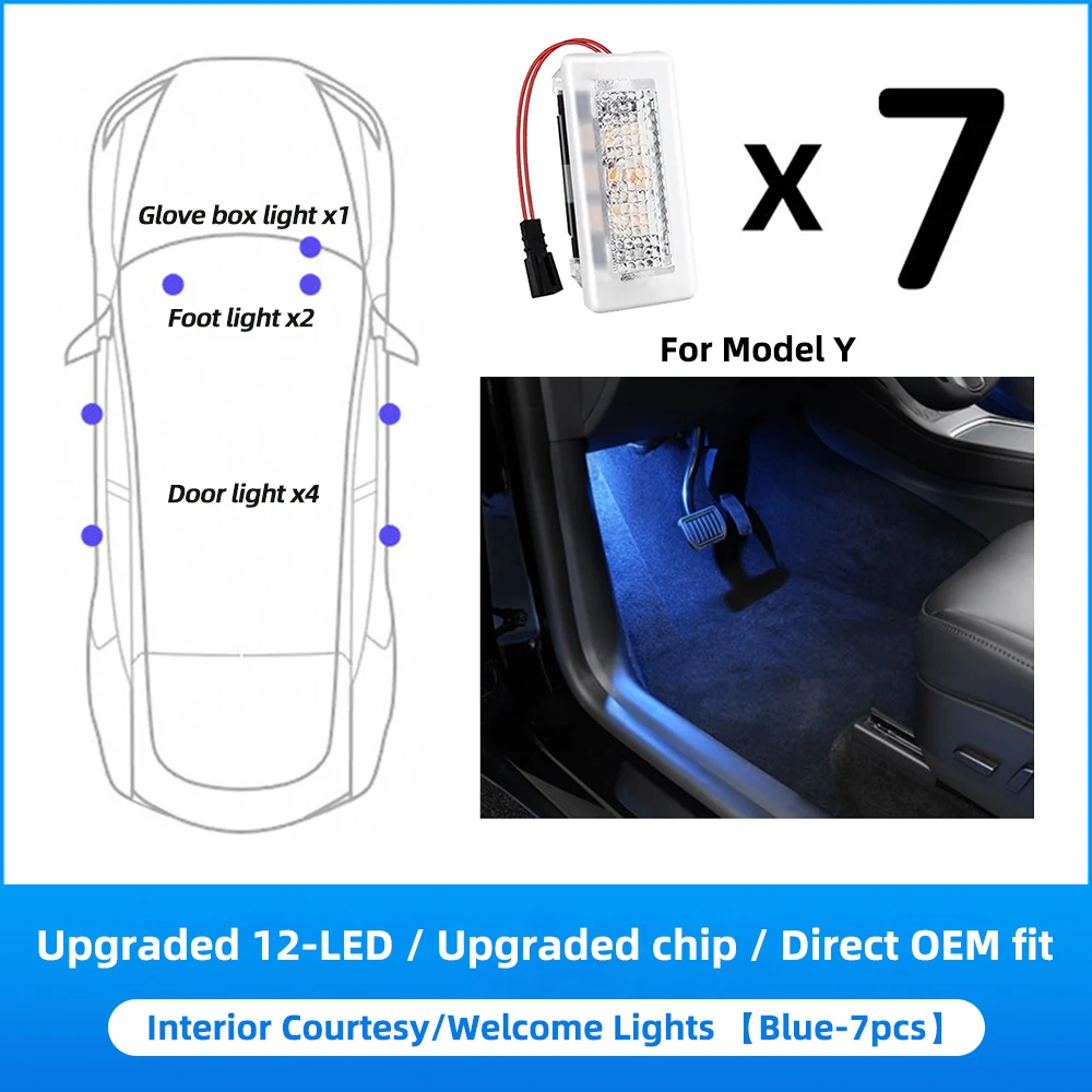 Ultra-bright Interior LED For Tesla Model Y Juniper/Performance/YL 2027-2020 Model 3 Highland 2018-2024 Light Ambient Bulbs
