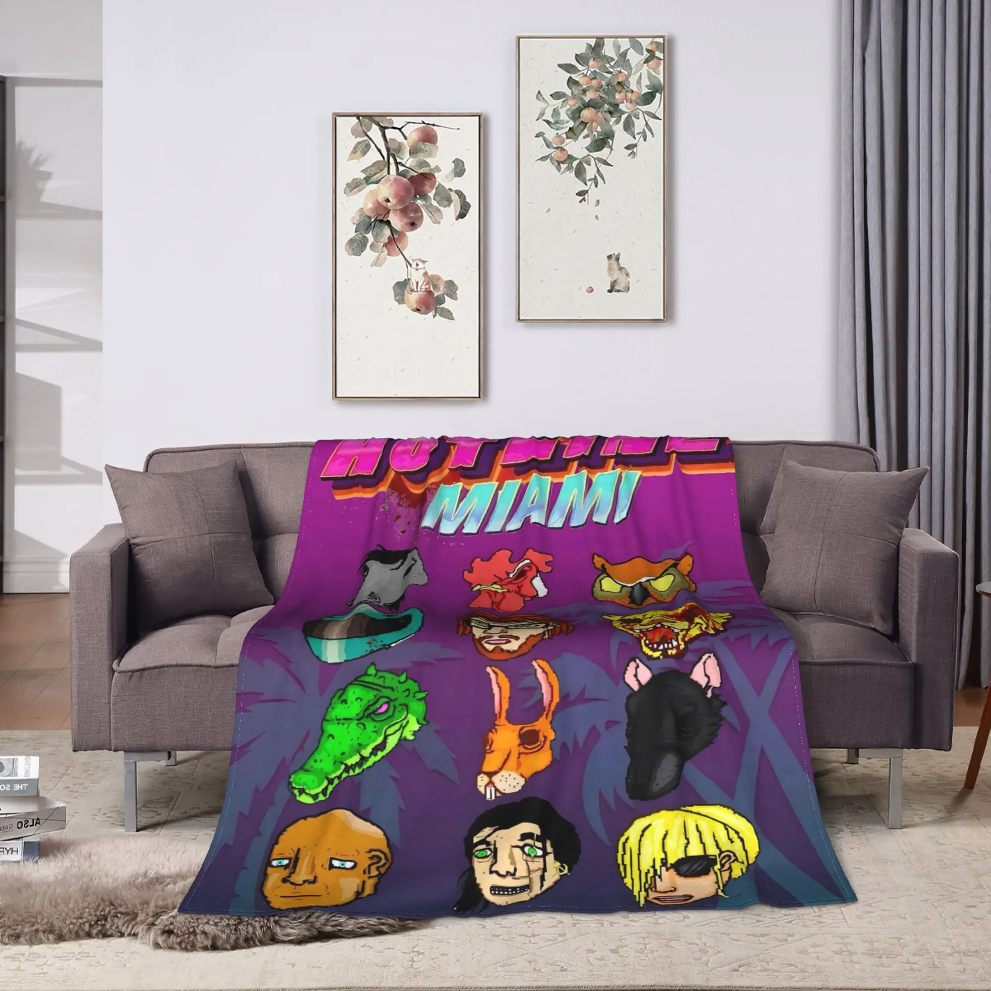 Hotline Miami Game Blanket Quality Soft  Throw Blanket Winter Decorative Couch Bed Novelty Bedspread
