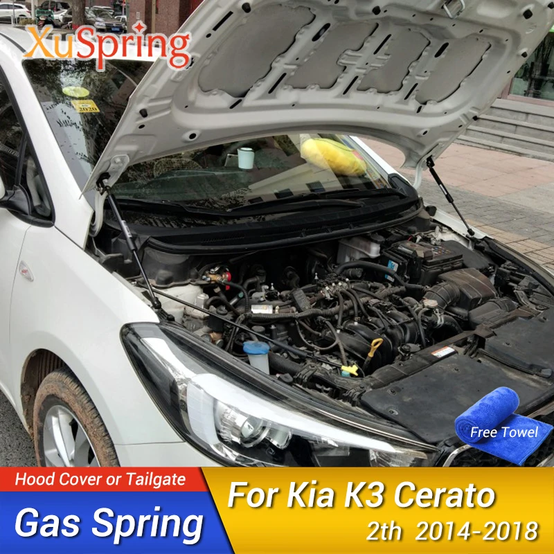 Drążki kapturowe do Kia K3 2014 2015 2016 2017 2018 Cerato Classic Vivaro Koup Forte5 Podnośnik hydrauliczny