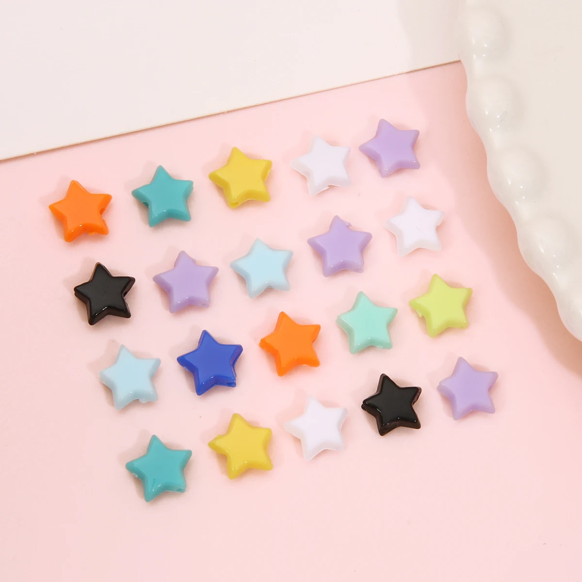 

50-100pcs 10mm Acrylic Solid Color Star Beads Spacer Loose Beads for Handmade DIY Phone Chain Bracelets Jewelry Making Materials