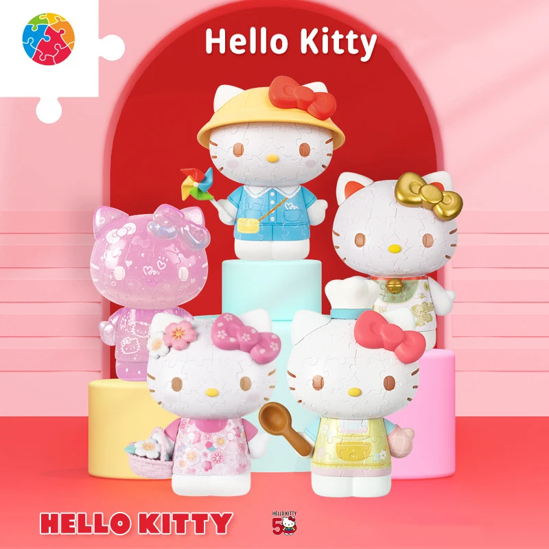 

Sanrio Hello Kitty 50Th Anniversary Trendy Handmade 3D Puzzle Toy for Christmas and Birthday Gifts