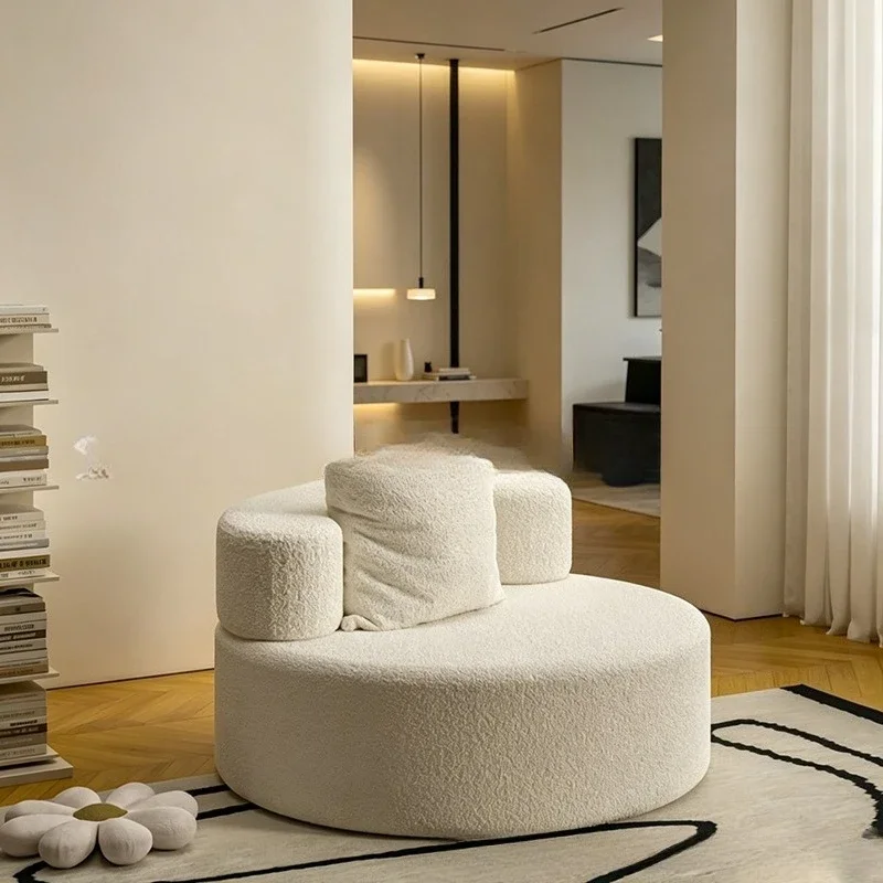 Round lazy compressed sofa can be used for sleeping and sleeping, with a throw pillow, no need to assemble a casual single sofa