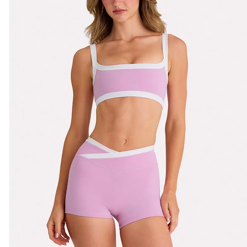 New Women Yoga Set High Waist Butt Lifting Tummy Control Slim Cami Backless Sports Bra Workout Running 2 Piece Activewear