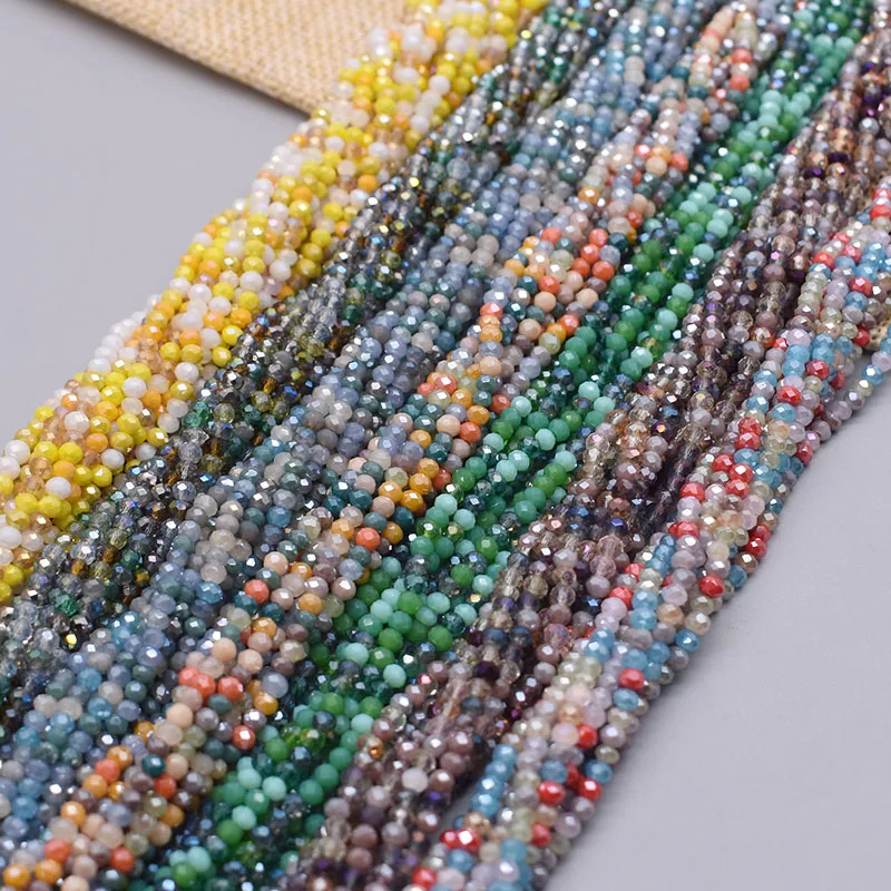 

New Mixed color 2mm Round Faceted Crystal Glass Beads Loose Spacer Beads for Jewelry Making DIY Necklace
