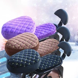 1 Piece Autumn And Winter Electric Car Cushion Cover Four-season Universal Thickened Velvet Warm Bicycle Seat Cushion Cover