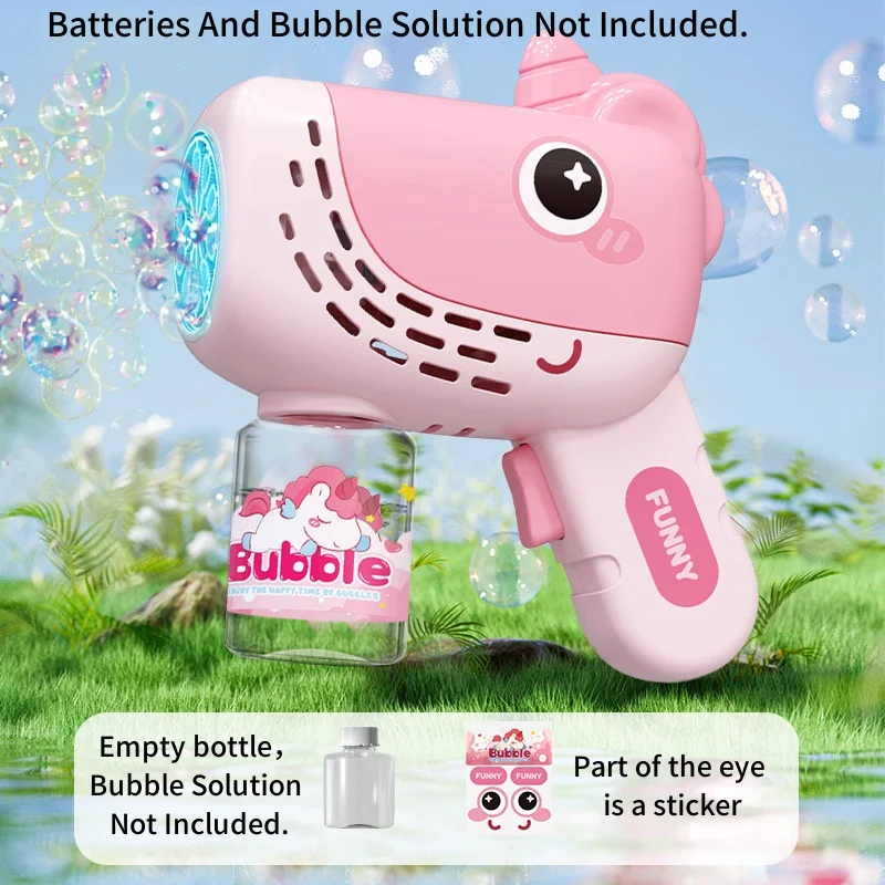 Une machine à bulles entièrement automatique à un bouton, jouet à bulles d'extérieur, cadeaux d'anniversaire – piles et solution à bulles non incluse.