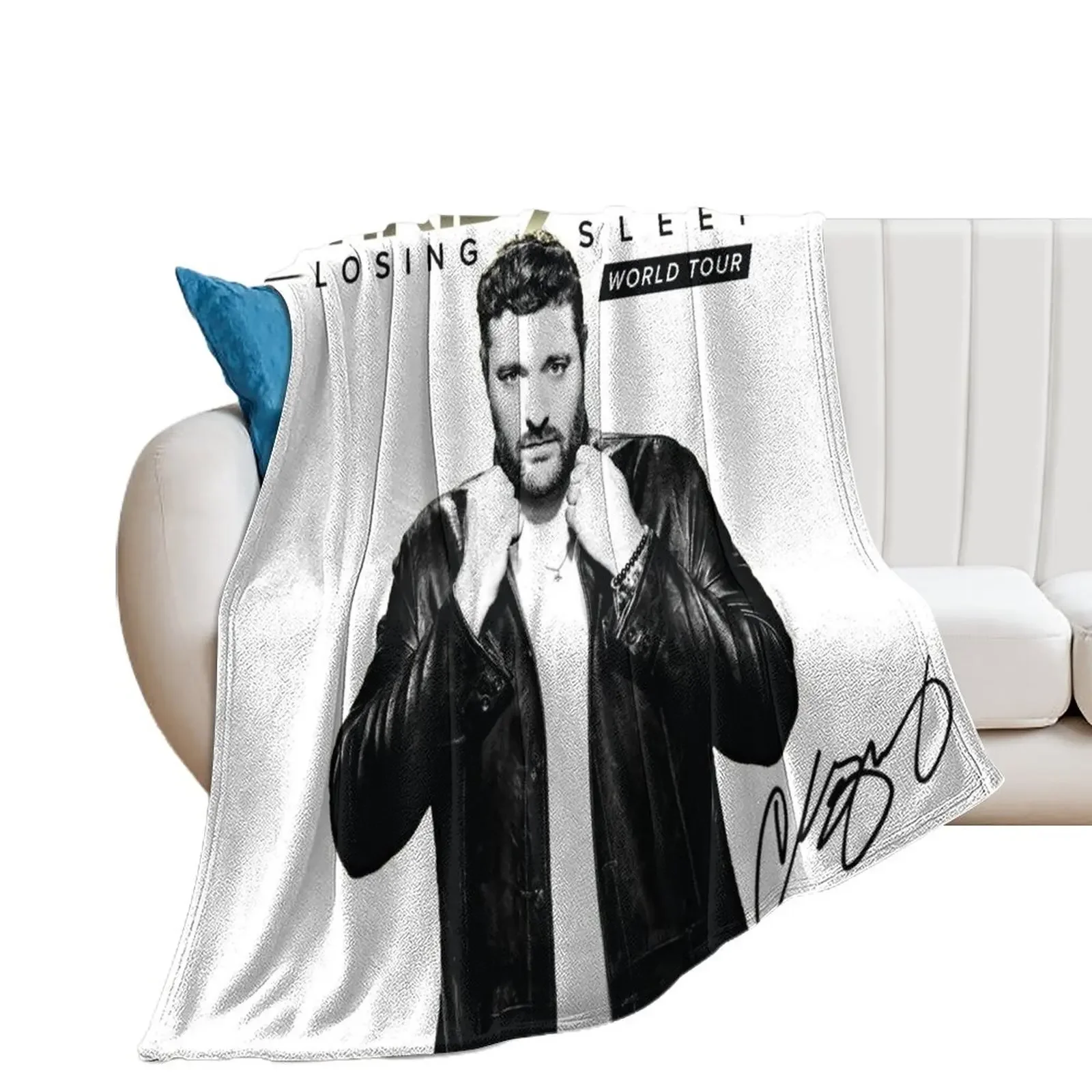 

chris young with signature Throw Blanket Luxury Designer Nap sofa bed Blankets