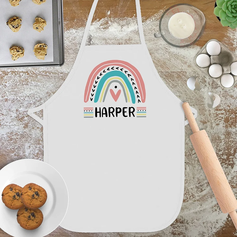 Baking Kitchen Kids - Персонализированный Радужный фартук для маленьких девочек,