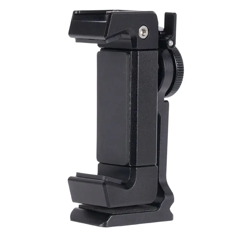 ABRI-2X Metal Cell Phone Tripod Mount Smartphone Holder Adapter W Cold Shoe Arca For Iphone 15 14 13 12 11 Max Pro X XR