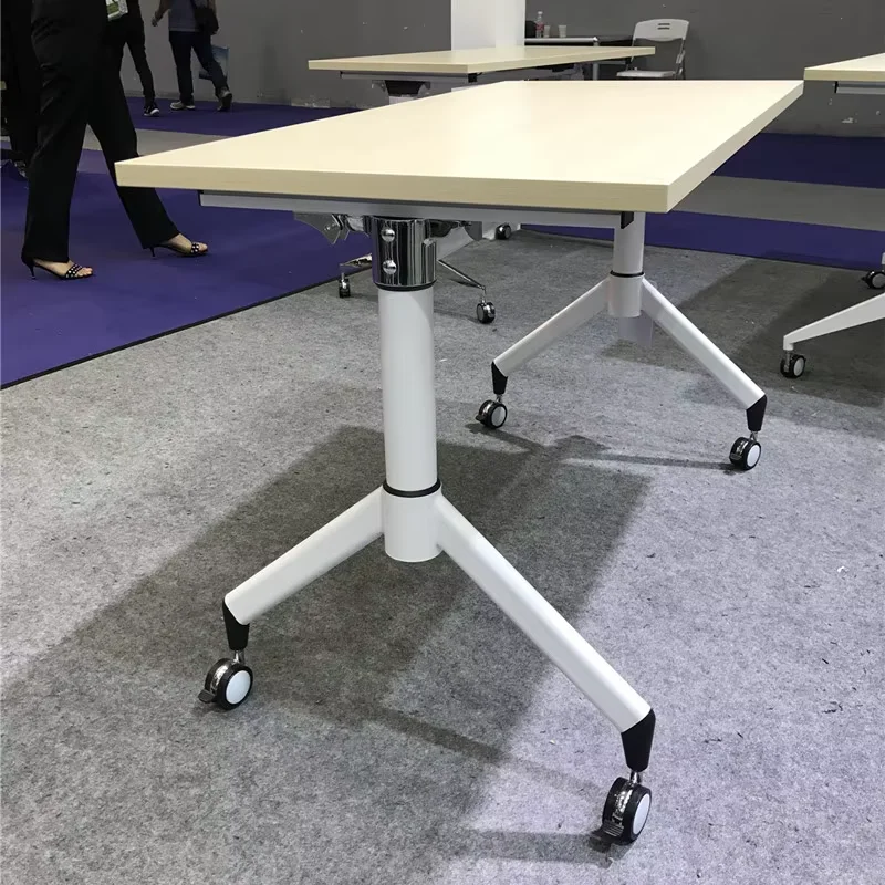 Rectangle mobile training table flip top for office durable folding table mobile conference table for office