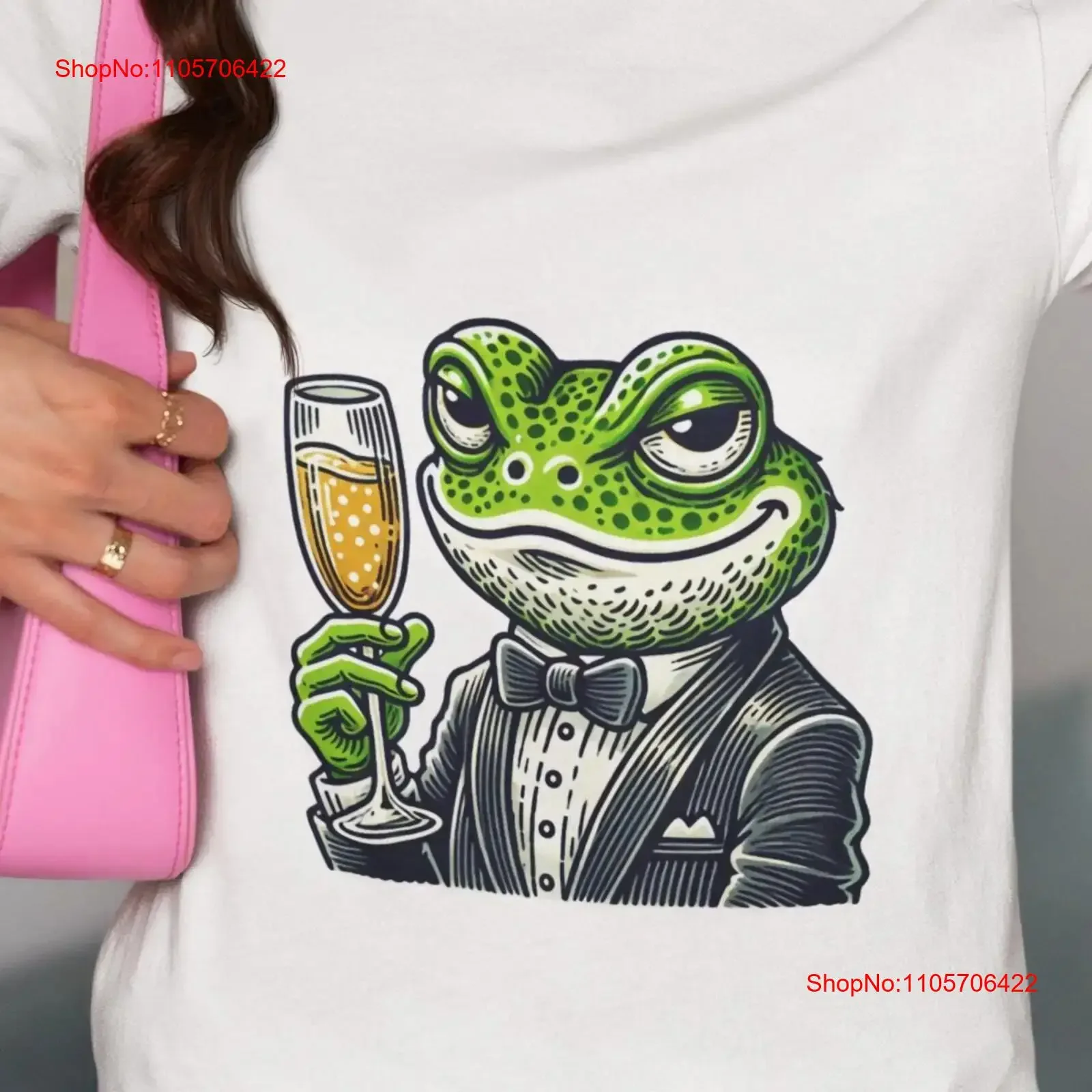 Frog in Tuxedo with Champagne Glass T Shirt Fancy Drink Stylish Party Classy Amphibian Apparel Top vintage Washed Soft homme