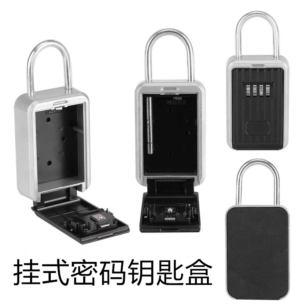 Anti-Theft Waterproof Hook Password Key Box Hanging Password Box Metal Lock Box Outdoor Storage Box