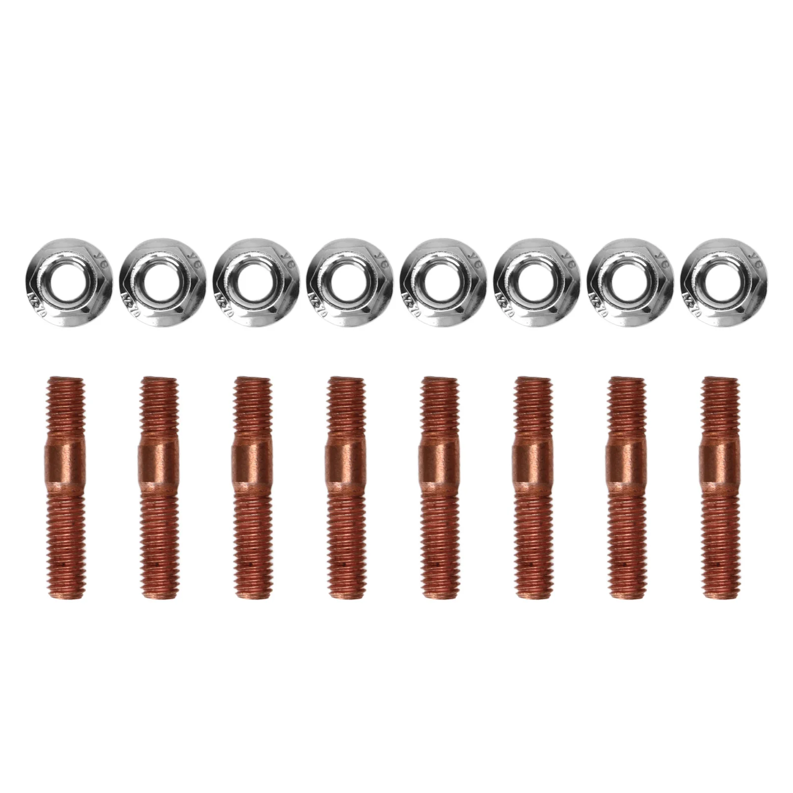 

8Pcs Exhaust Manifold Set M8 1.25 Threaded Turbo Studs Kit Impact Proof 8mm High Pressure Resistant Metal Alloy for Car