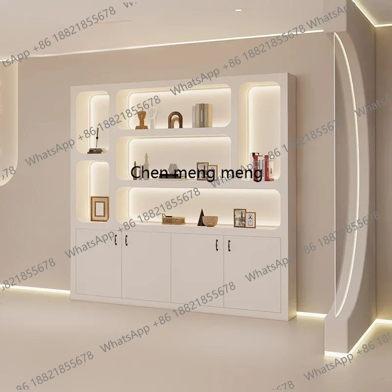 E153 French Cream Style Beauty Salon Display Cabinet Minimalist Style Designer High-end Display Rack Luxury Commercial Furniture