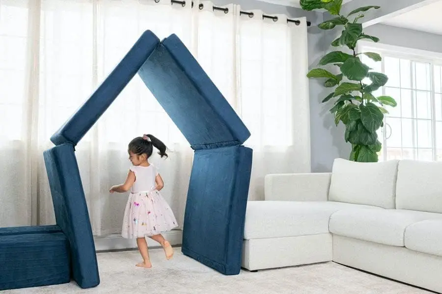 Figgy sofa bermain Modular untuk anak-antiair & bersertifikat oeko-tex | Dibuat di AS dengan kait dan konektor Loop | Montessori