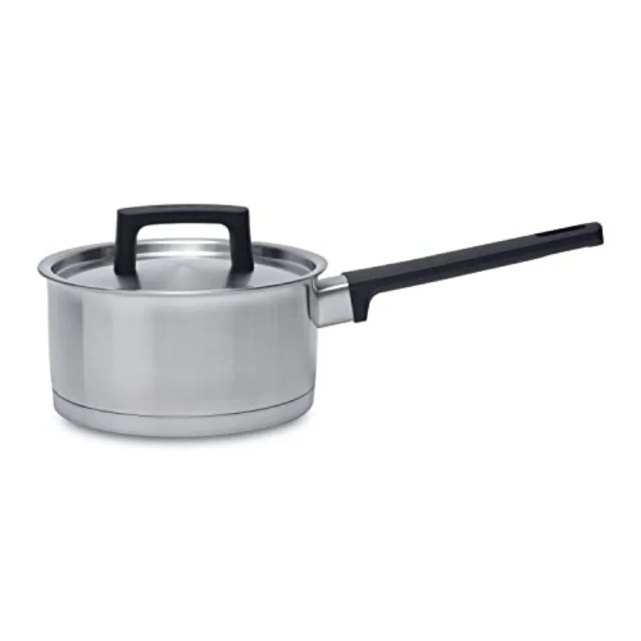 

RON 18 10 Stainless Steel Covered Sauce pan 6.25" 1.5 qt. Silver Induction Cooktop Staycool Handle Matching Lid Durable 5ply Ma
