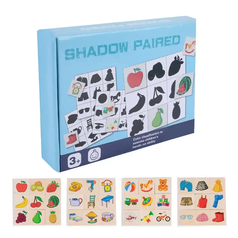 

Wooden Puzzles For Toddler Educational Animal Fruit Shadow Shape Sorting Shadow Matching Games For Preschool Boys Girls And Kids