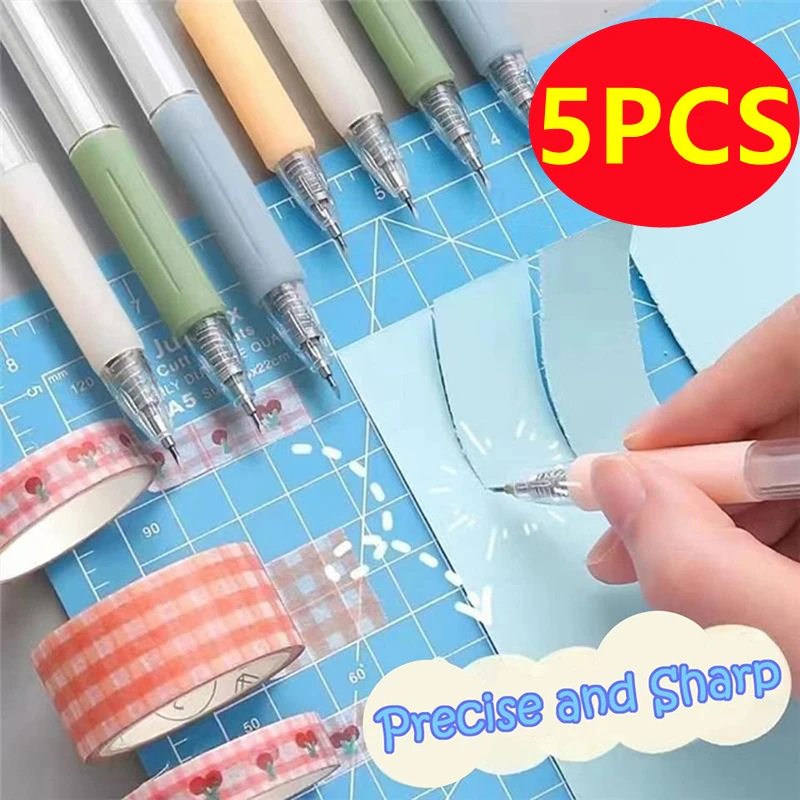5 pçs arte utilitário faca caneta corte adesivos scrapbooking ferramenta de corte caixa expresso faca suprimentos da escola diy artesanato ferramentas presentes
