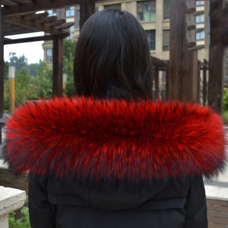 Raccoon Fur Collar Lady Real Fur Collar Women Scarves Winter Coat Shawl Natural Raccoon Fur Trim Straight Collar Scarves Shawl