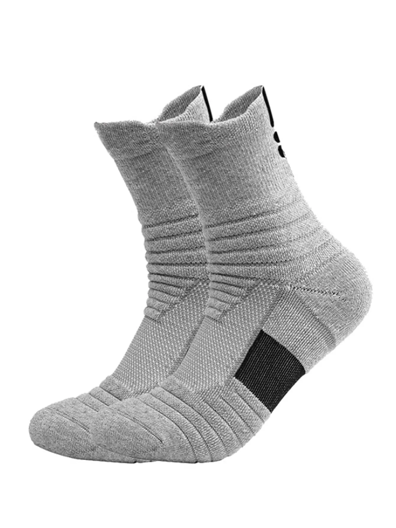 3 Paar Basketballsocken, atmungsaktiv, gepolstert, stoßdämpfend, unisex, elastische Fußgewölbestütze, bequeme und erfrischende Wadensocken, atmungsaktiv – Detail 2