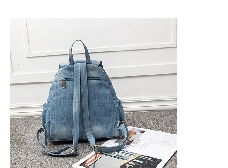 Denim Backpack Women\'s Leisure Travel Outing Shoulder Bag Large capacity Fashion Female Schoolbags Suitable For Girls Daypack