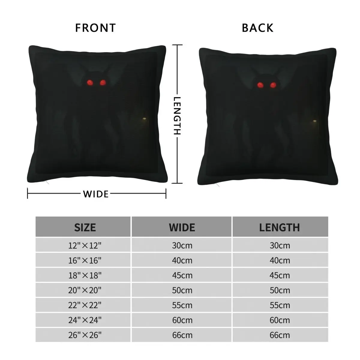 Mothman Cryptid Pillowcase Polyester Linen Velvet Printed Zip Decor Throw Pillow Case Home Cushion Cover 18