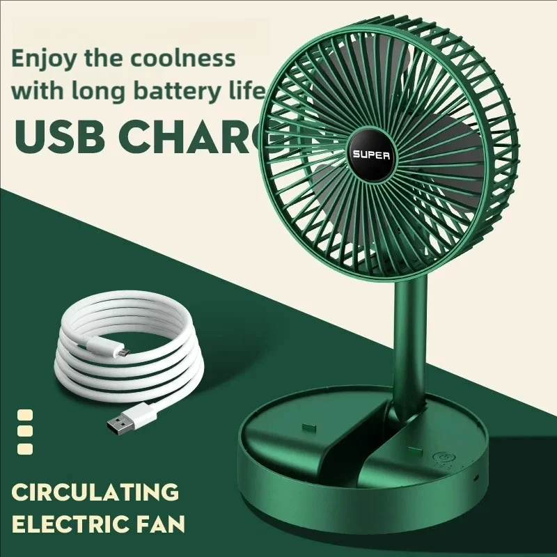 Retractable Fan USB Charging Folding Portable Mini Electric Fan Dormitory Outdoor Cooling Appliances Adjustable Home Fans