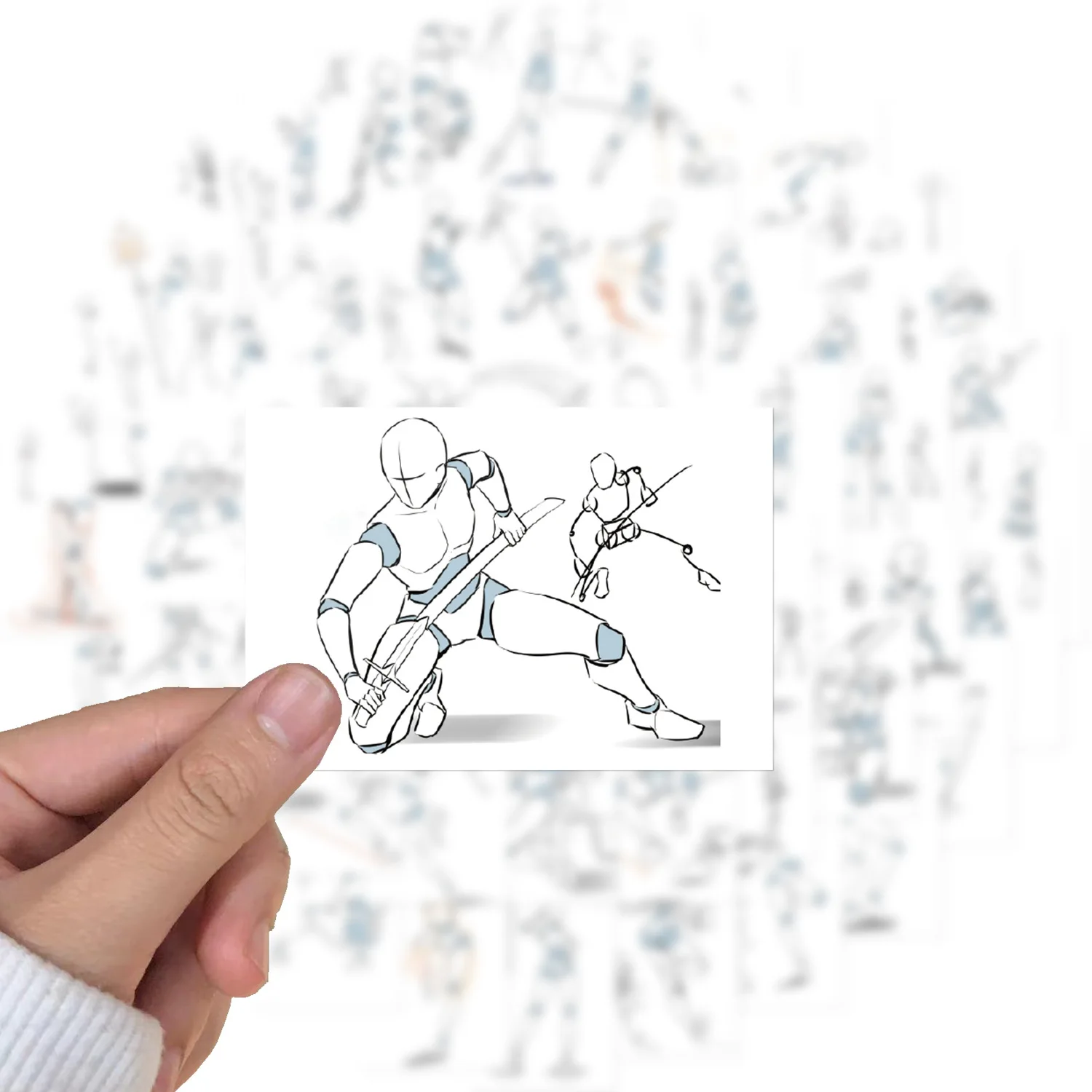 

64Pcs Human Body Structure Dynamic Sketching Stickers Body Structure Decals Laptop Luggage Phone Graffiti Waterproof Stickers