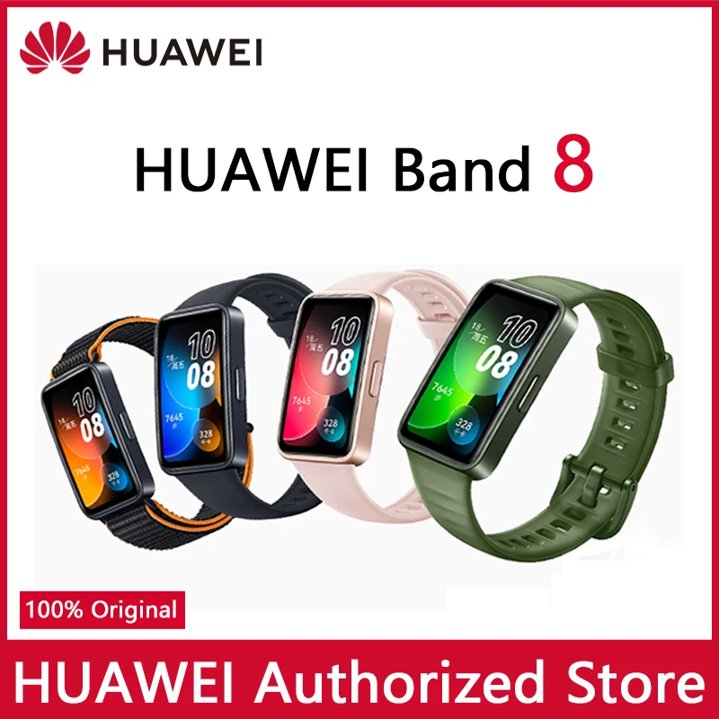 Original Huawei Band 8 intelligent sang oxyg�ne fr�quence cardiaque sommeil sport surveillance de la sant� paiement montre NFC.