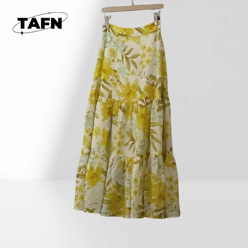 Rock Nice High Street Schlichter, anmutiger, bequemer Vintage-Faltenrock für Damen – hoch tailliertes und fließendes Design AF2402