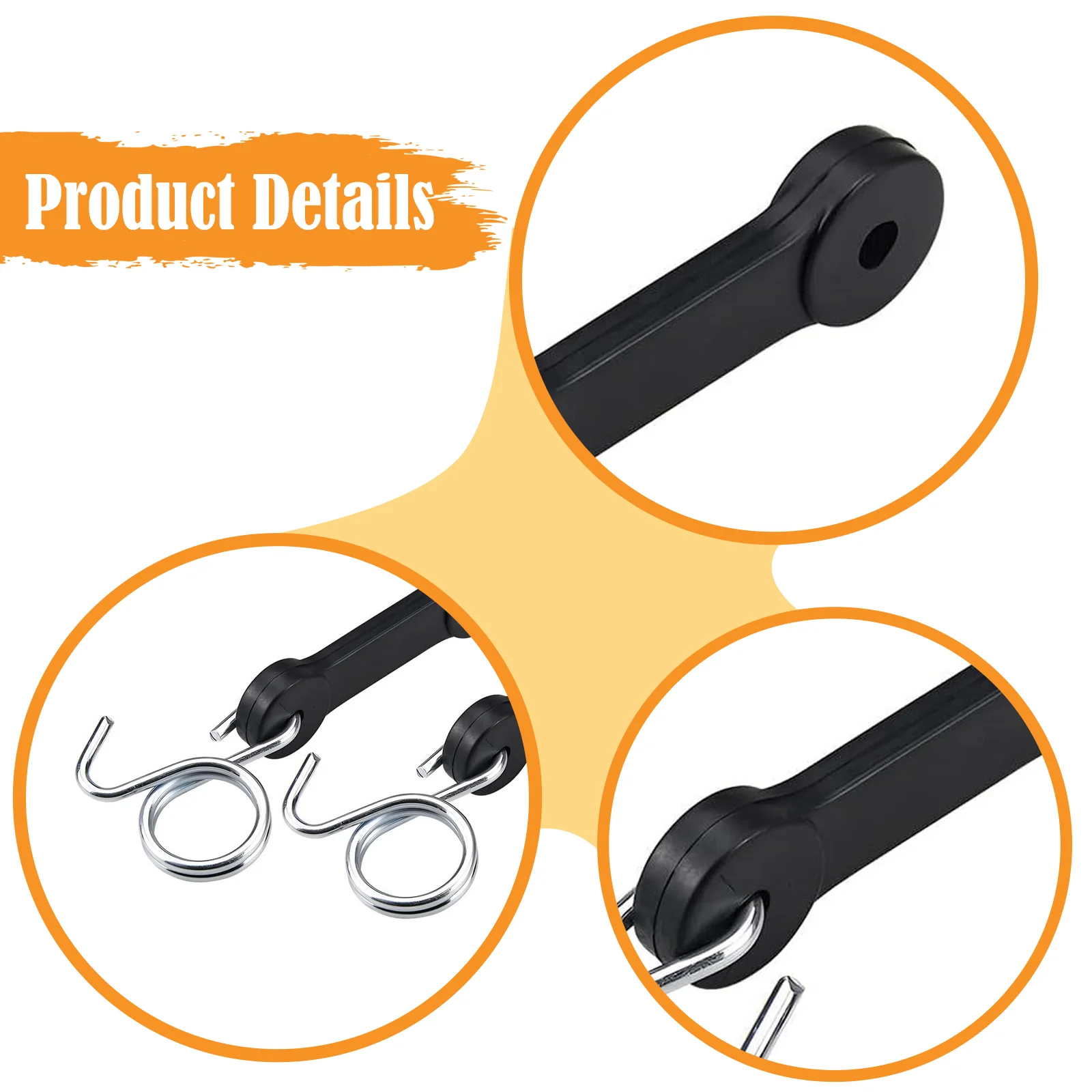 Mechanical Latch Assemblies with Hook Straps Replacement Set for Yard Lawn Tractor Bagger Hood Mower Kit