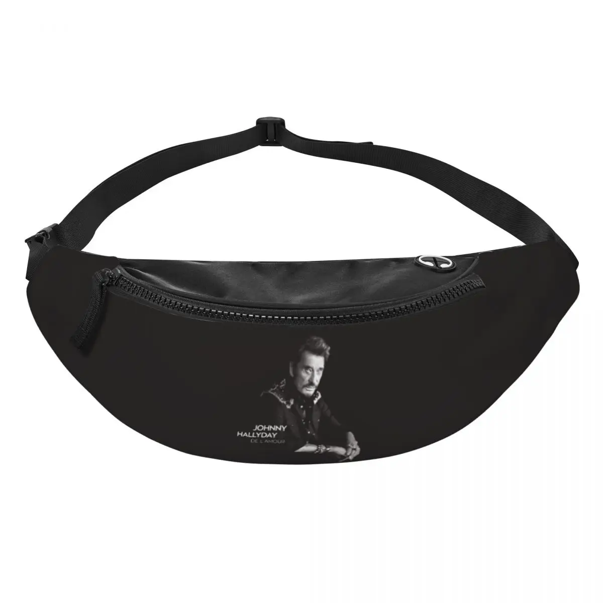 Custom Johnny Hallyday Fanny Pack Men Women France Mucisian Crossbody Waist Bag for Cycling Camping Phone Money Pouch