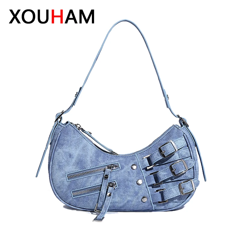 

XOUHAM Women Shoulder Bag 4 Colors PU Leather Axillary Bags British Style Ladies Spring Fashion Handbag Female Retro Purse