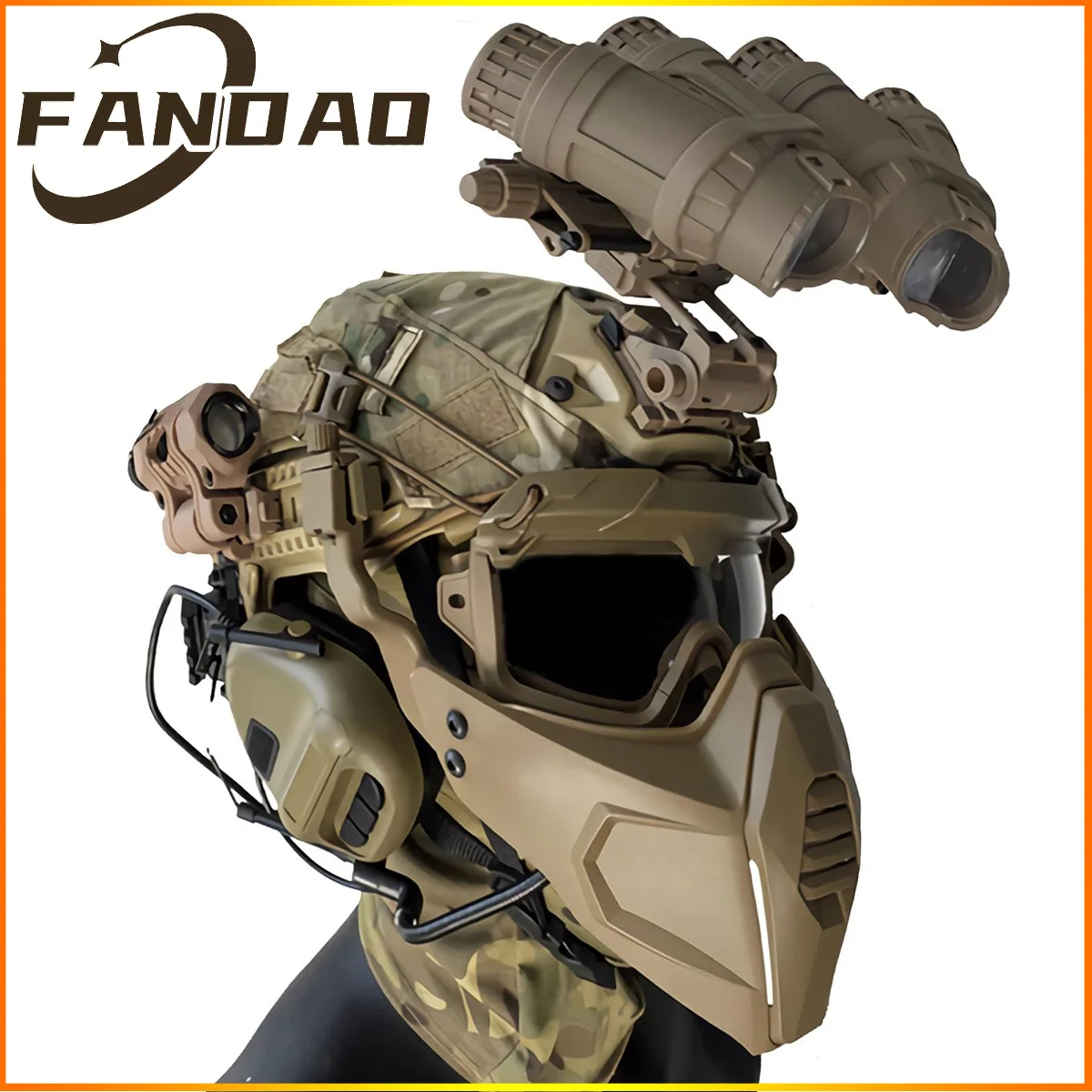 Lightweight Tactical Protective Helmet with NVG Mould Mount Base PreSlotted Headset Strap Mask Headset Flashlight Holder Goggles