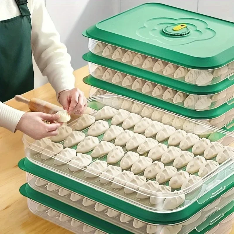 Large Capacity Dumpling Box for Household Refrigerator Special Sealed Fresh-preserved Multi-layer Quick-frozen Food