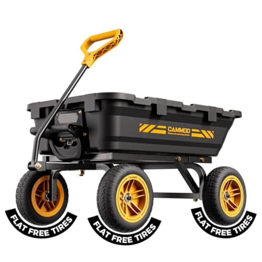 10-in NO-Flat Tires 900lb Garden Dump Cart Wheelbarrow Garden Wagon