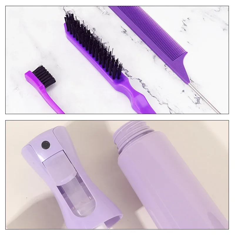 6Pcs Hairdressing Tool Set Hairline Brush Makeup Comb High Pressure Continuous Spray Spray Pot Curling Hair Style Adult Children image 4