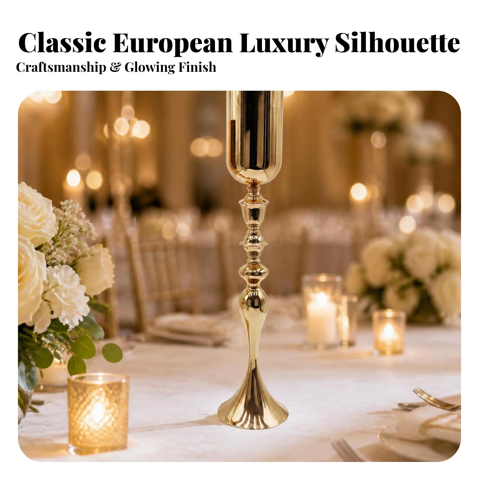 Pedestal Vase Classic Centerpiece Riser Floral Display Vessel Freestanding Flower Vase with Pedestal Modern for Wedding Planners
