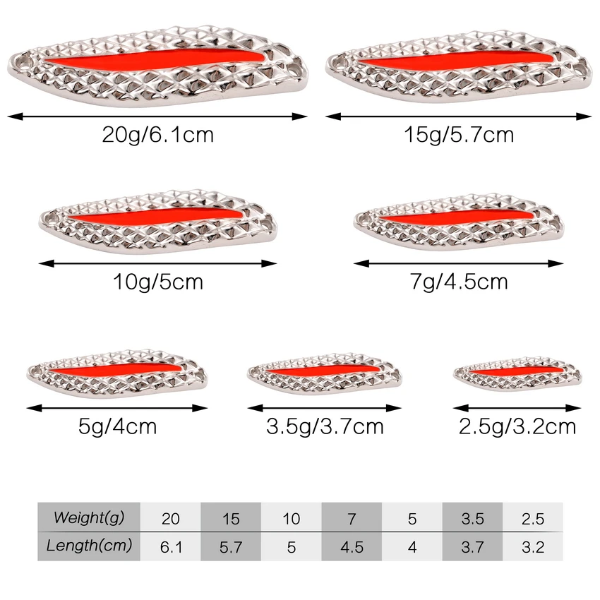 1pcs Metal Spoon Spinner Fishing Lure Hard Baits 2.5g-20g Sequins Lures Noise Paillette with Feather Treble Hook Fishing Tools