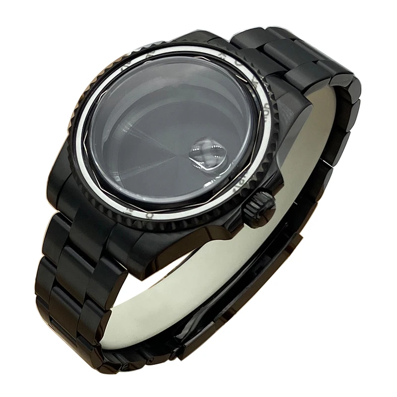 20ATM 40mm Black Watch Case Bracelet 120 clicks with Sapphire Crystal For NH35 NH36 NH34 NH38 4R36 Miyota 8215 Eta 2824 Movement