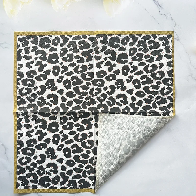 20 قطعة 33 سنتيمتر 2Layer جديد ليوبارد طباعة المناديل جو الحفلات ورق تزيين الإبداعية جدارية ورقة DIY Decoupage ورقة
