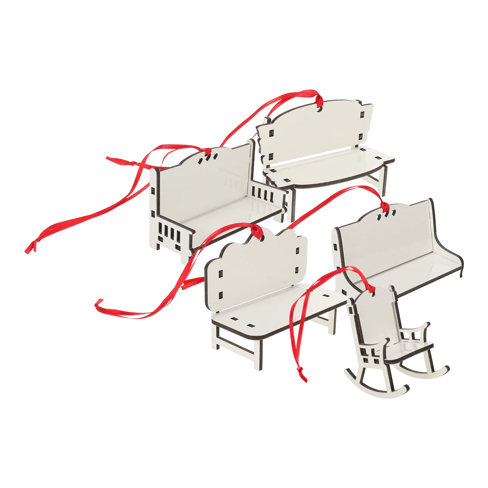 

5Pcs Blank Sublimation Chair Heat Transfer DIY Christmas Tree Ornament Unfinished Wood Chair Decor Sublimation Accessories