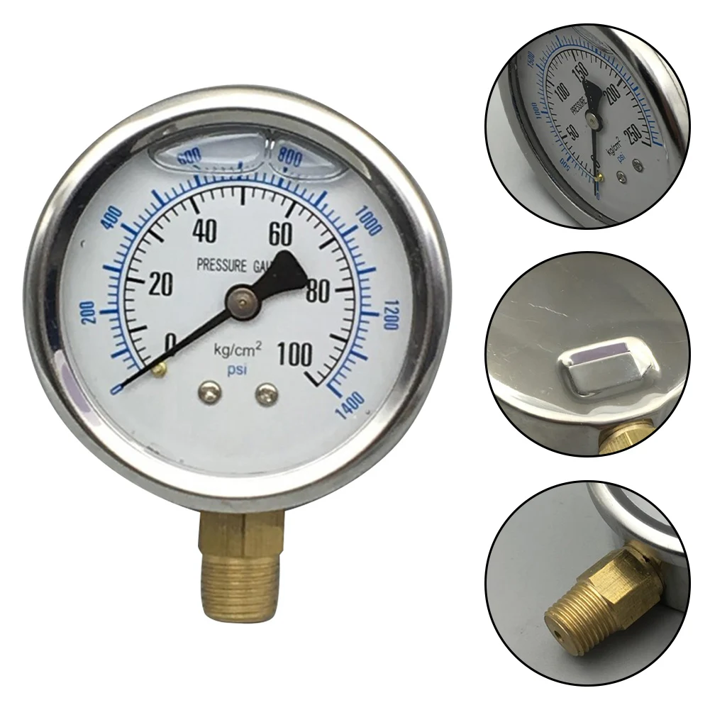 1pcs For YN-60 Axial Edge Earthquake-resistant Pressure Gauge Oil Pressure Gauge Hydraulic Gauge Measuring Instrument 0-150KG