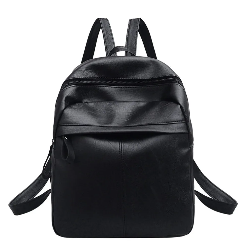 Mochila de cuero de alta calidad para mujer, morral escolar de gran capacidad, Mochila de viaje, color negro, novedad