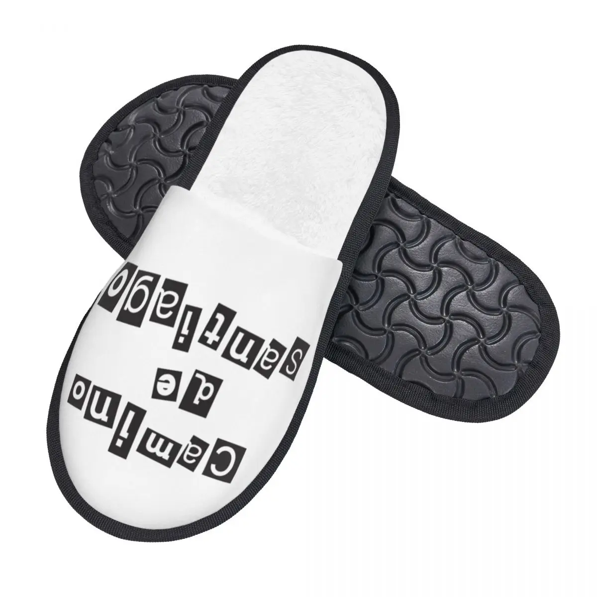 Custom Camino De Santiago Compostela Peregrino Soft Memory Foam House Slippers Women Cozy Warm Anti-Skid Slipper